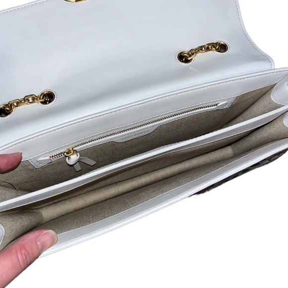 PRICE IS FIRM! Tory Burch Gemini Link Chain Printed Leather Crossbody - Picture 12 of 17